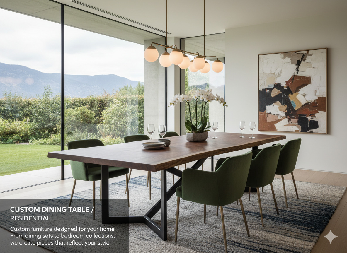 Custom walnut dining table